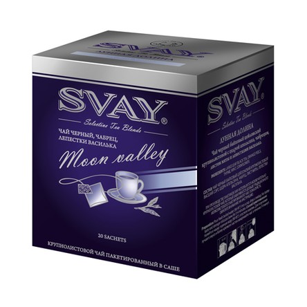 Svay Moon Valley черный ​с чабрецом и лепестками василька чай в саше