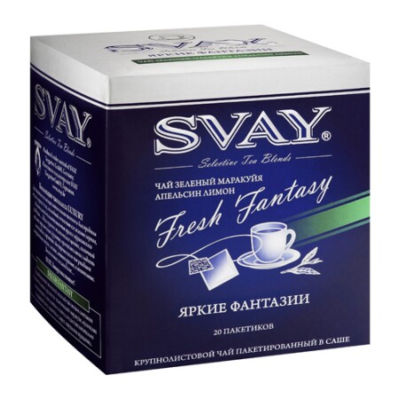 Svay Fresh Fantasy с цедрой цитрусовых и маракуйя чай в саше (кратность покупки - 8 шт.)